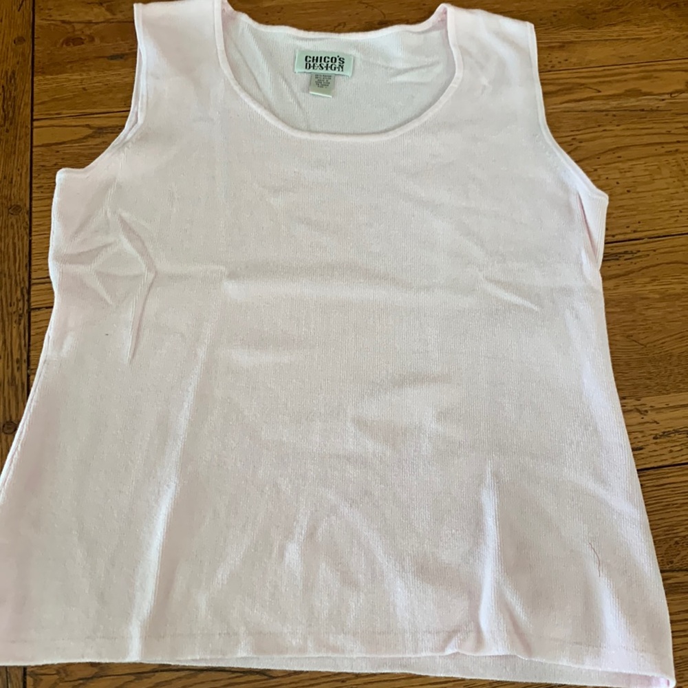 Chicos pale pink scoop e k sleeveless tank top